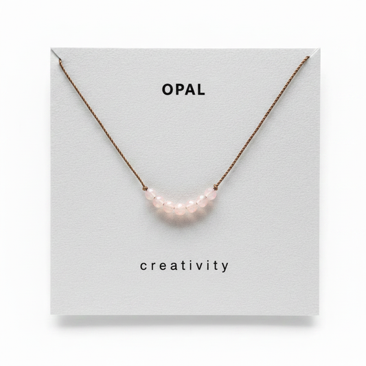 Pink Opal Creativity Necklace, October Birthstone