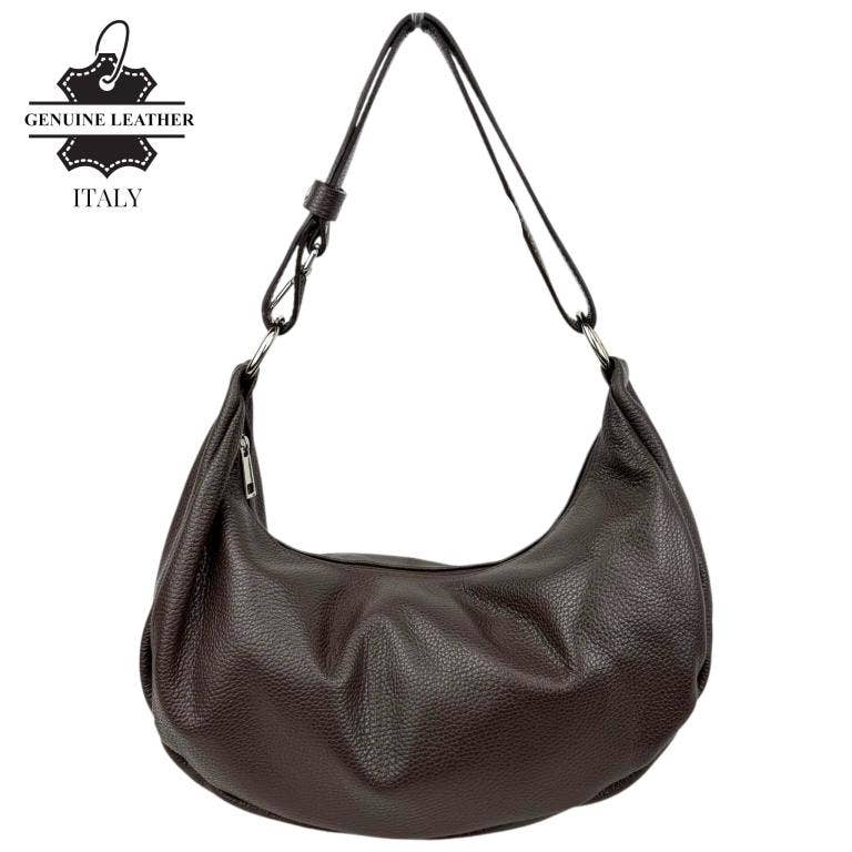 Italian Leather Crescent Design Shoulder Bag 58038