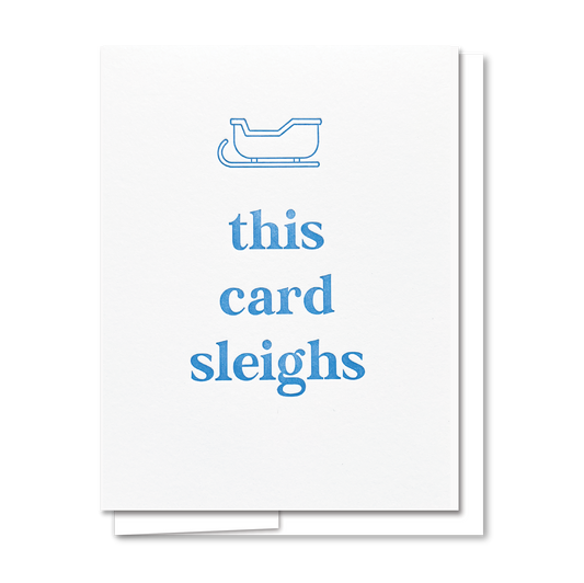 Sleighs - Letterpress Holiday Card