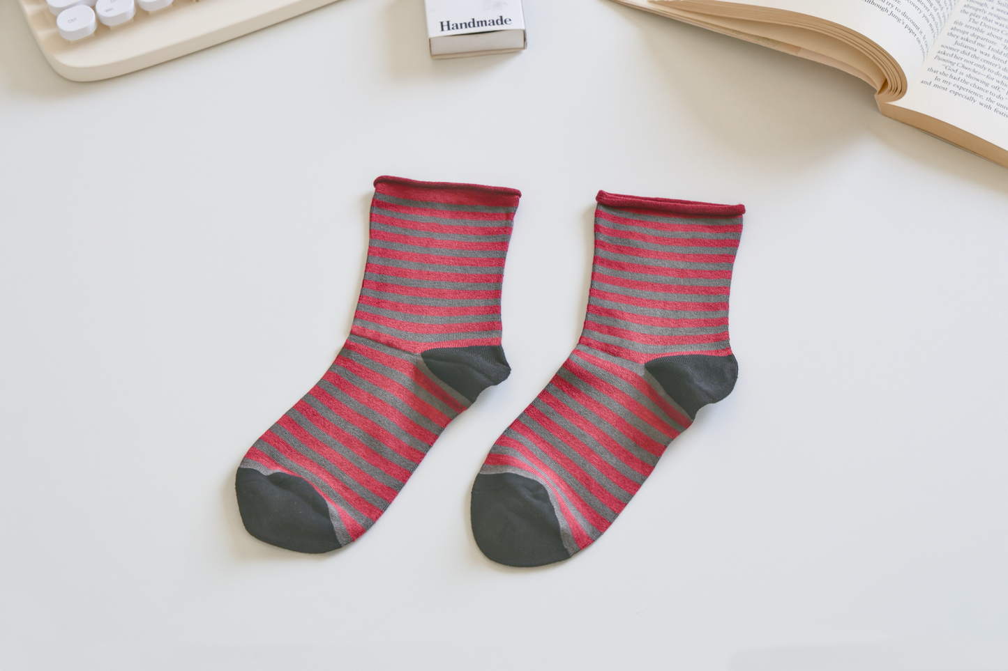 Mulberry Silk Striped Socks