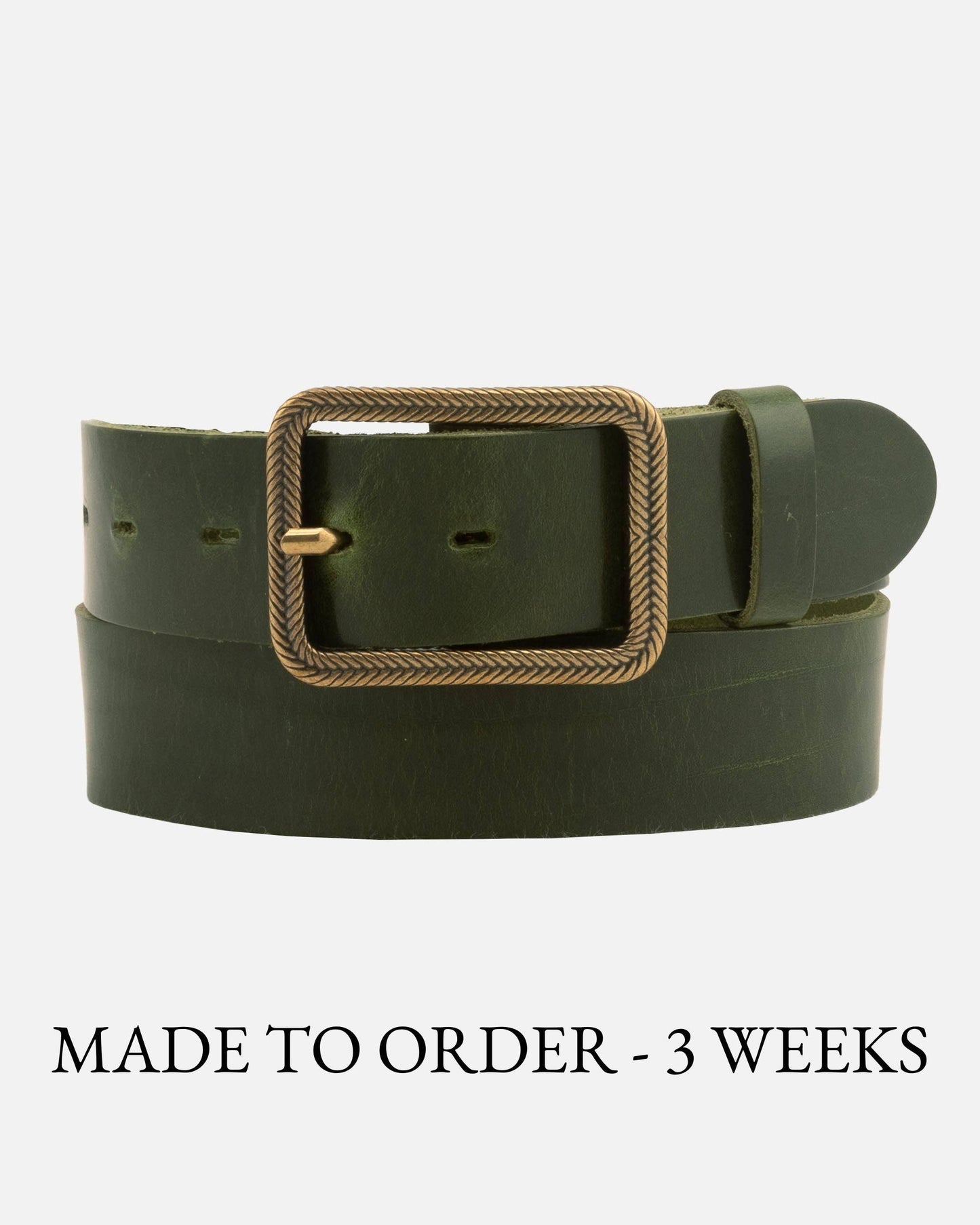 Hedy | Vintage Gold Buckle Leather Belt