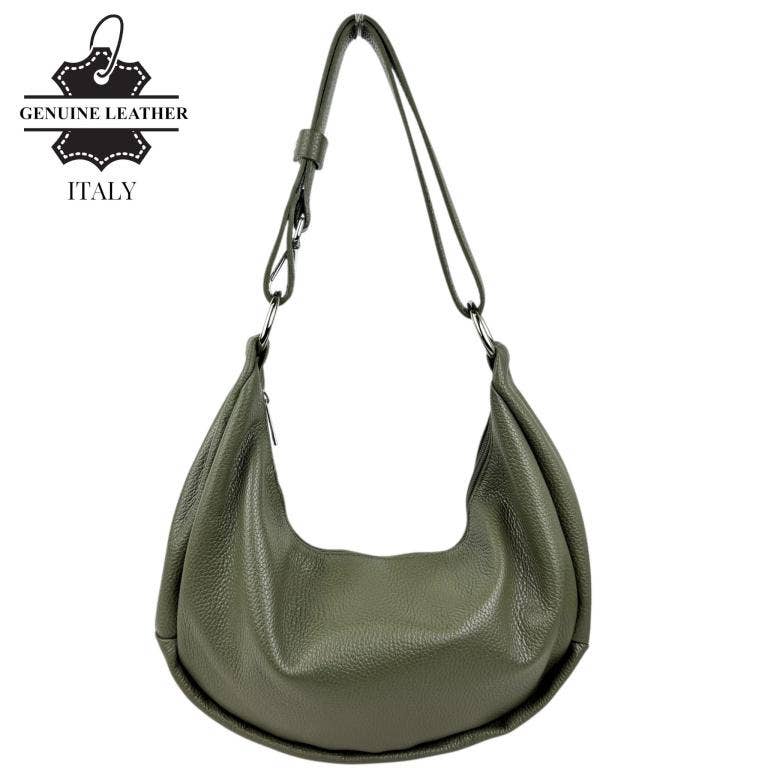 Italian Leather Crescent Design Shoulder Bag 58038