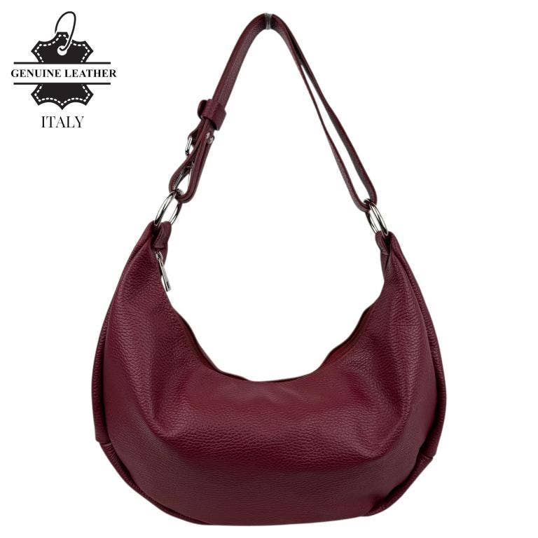 Italian Leather Crescent Design Shoulder Bag 58038