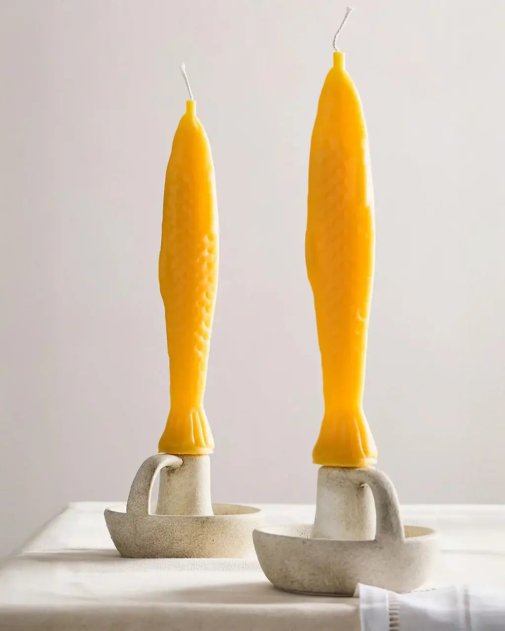 Fish Sticks-Handmade Fancy Beeswax Fish Shaped Taper Candles