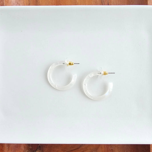 Cam Mini Hoops - Opalite // Spring Jewelry, Earrings