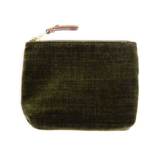 Velvet Jewel Pouch- Dark Olive
