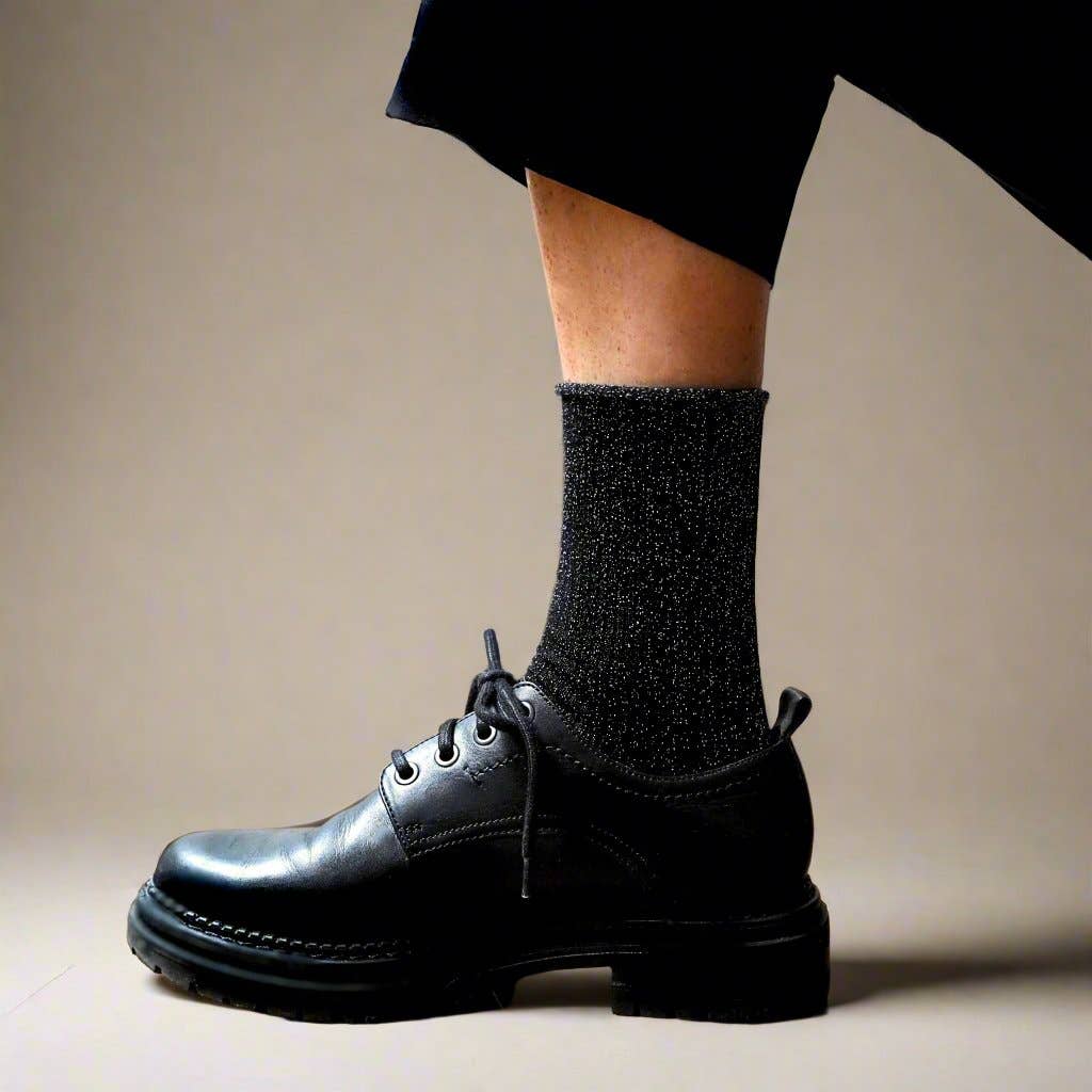 KLUE Glitter Lurex socks in eco-friendly Lyocell | Black