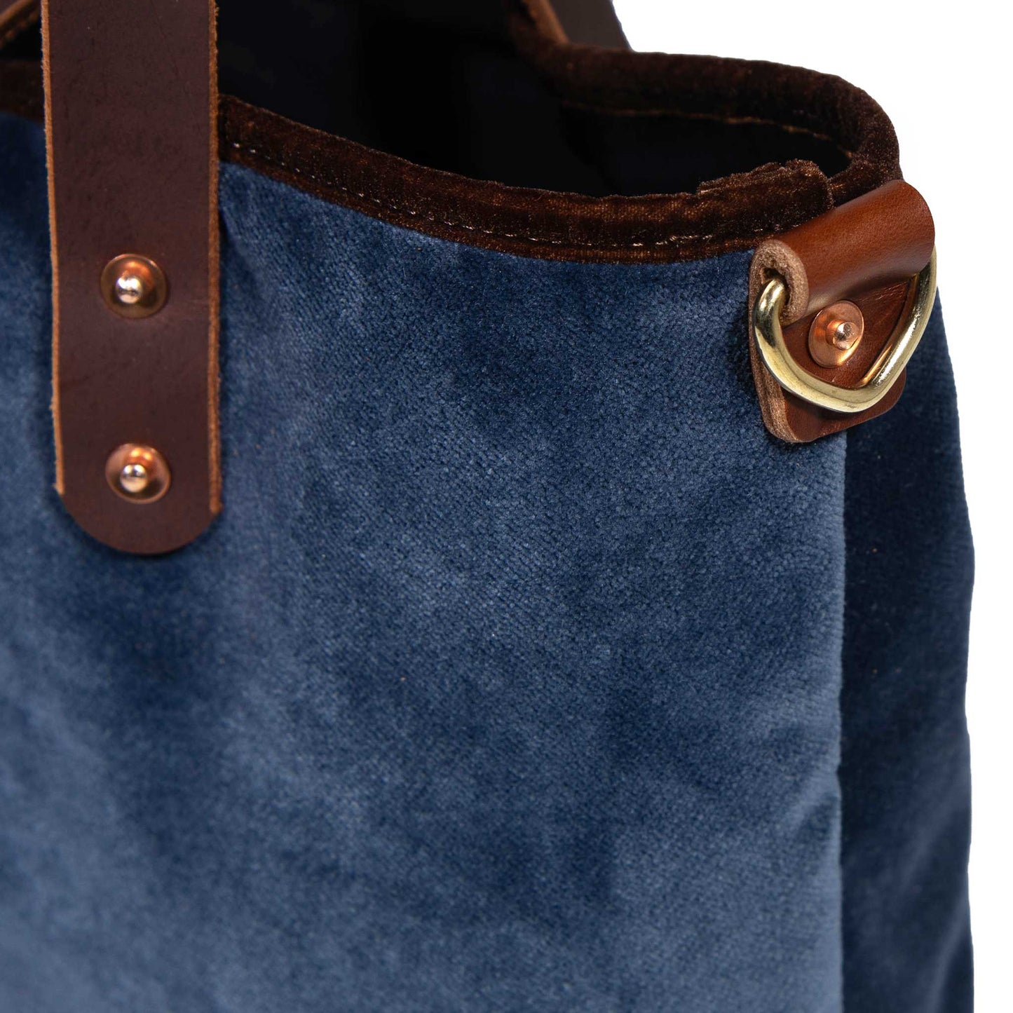 Luxe Velvet Mini Tote-Cadet Blue