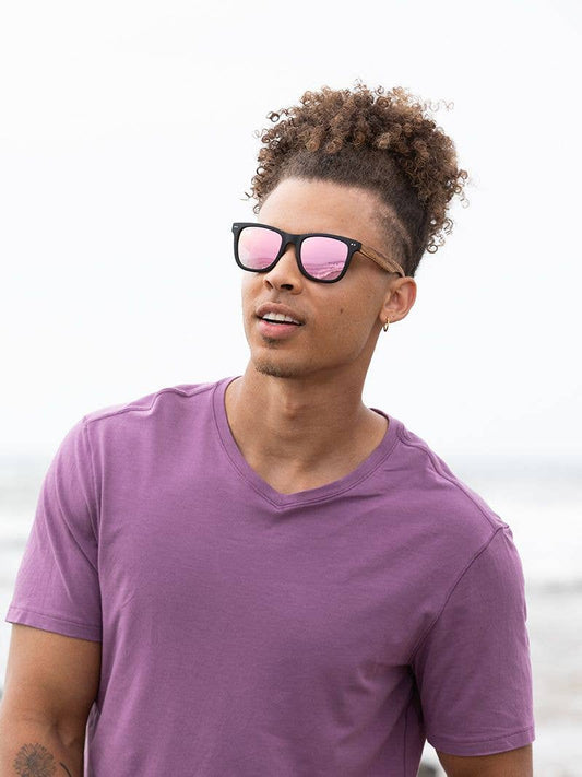 Pacific - Matte Onyx / Walnut Wood/ Pink Mirror Pol.