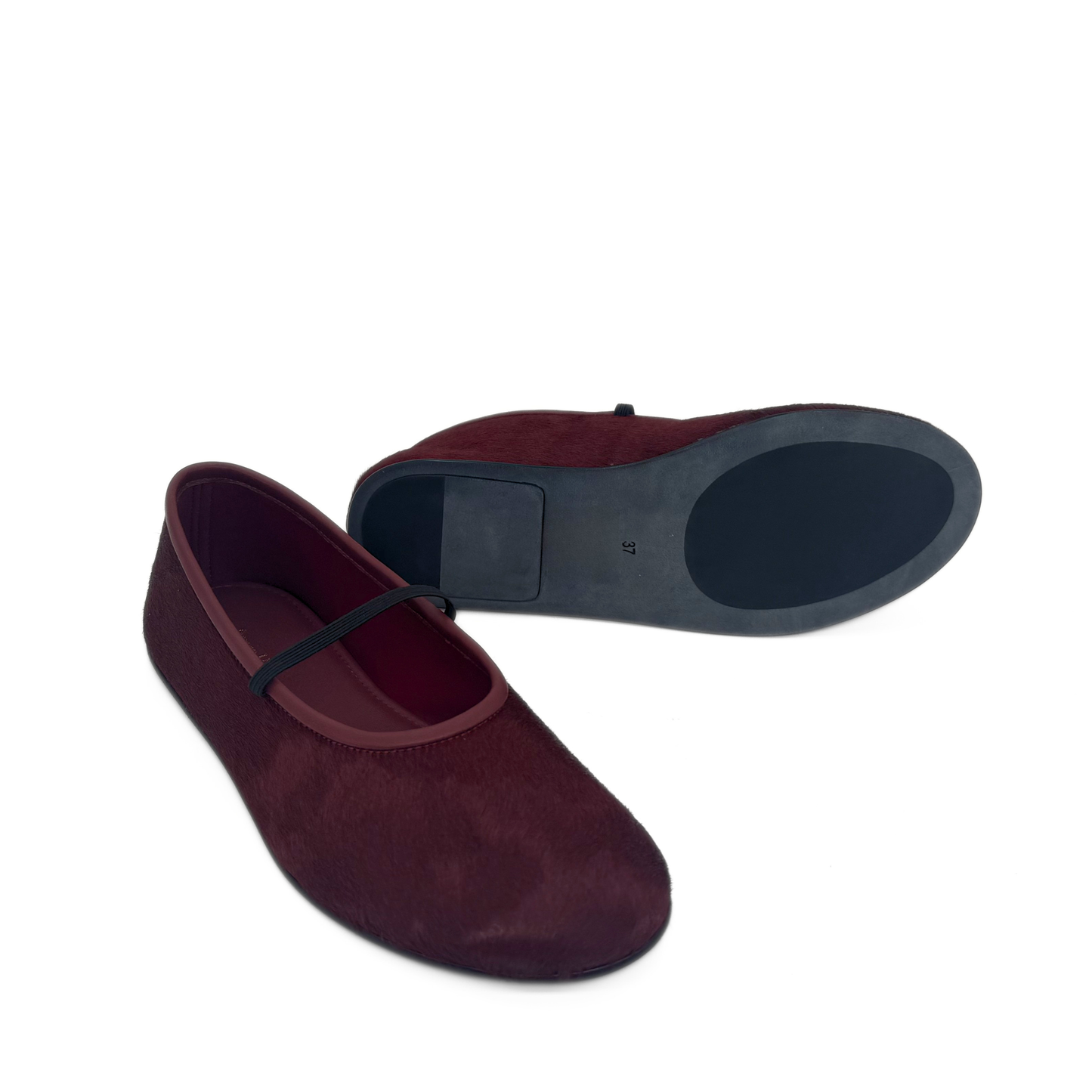 Amber Red Pony Hair Mary Janes