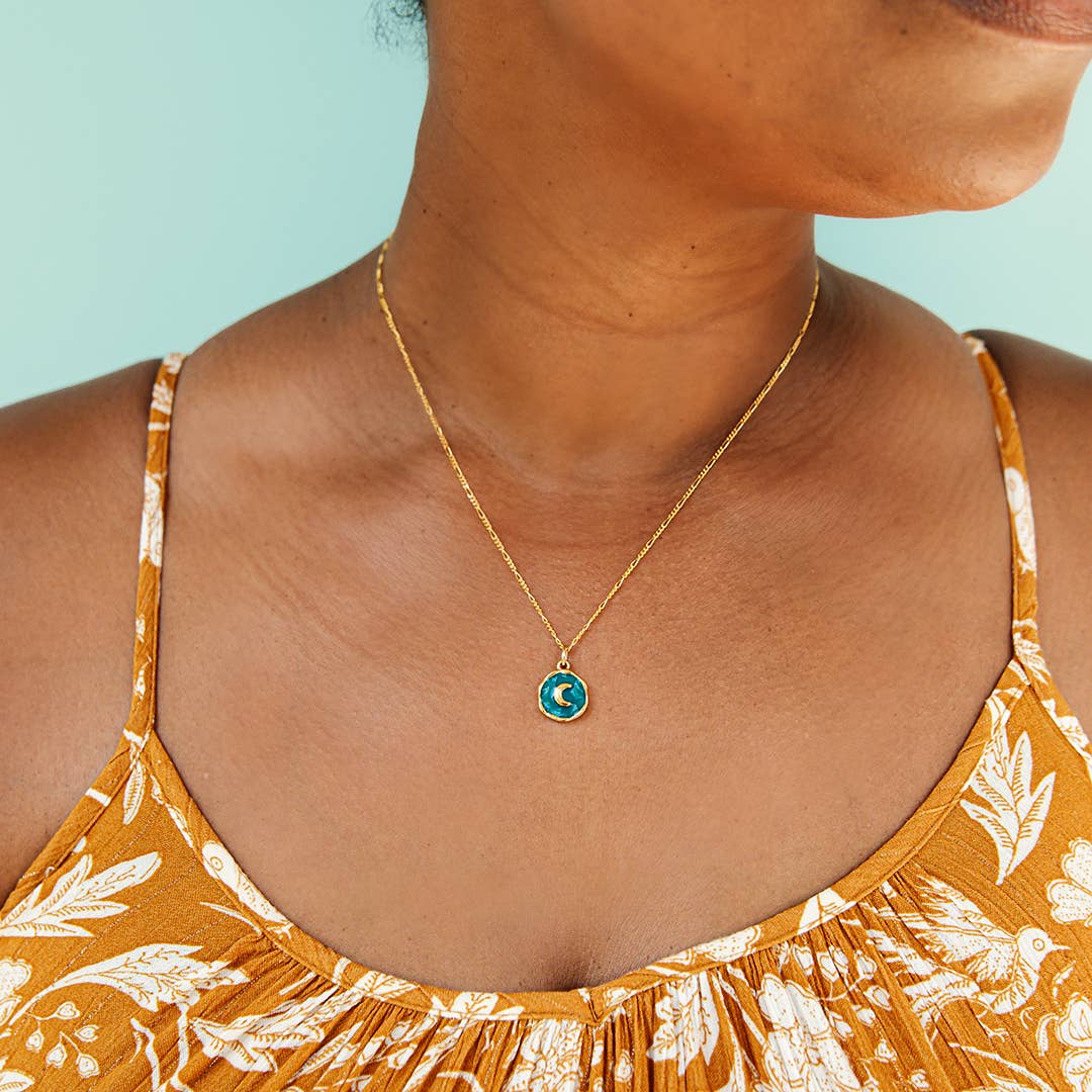 Teal Moon Necklace