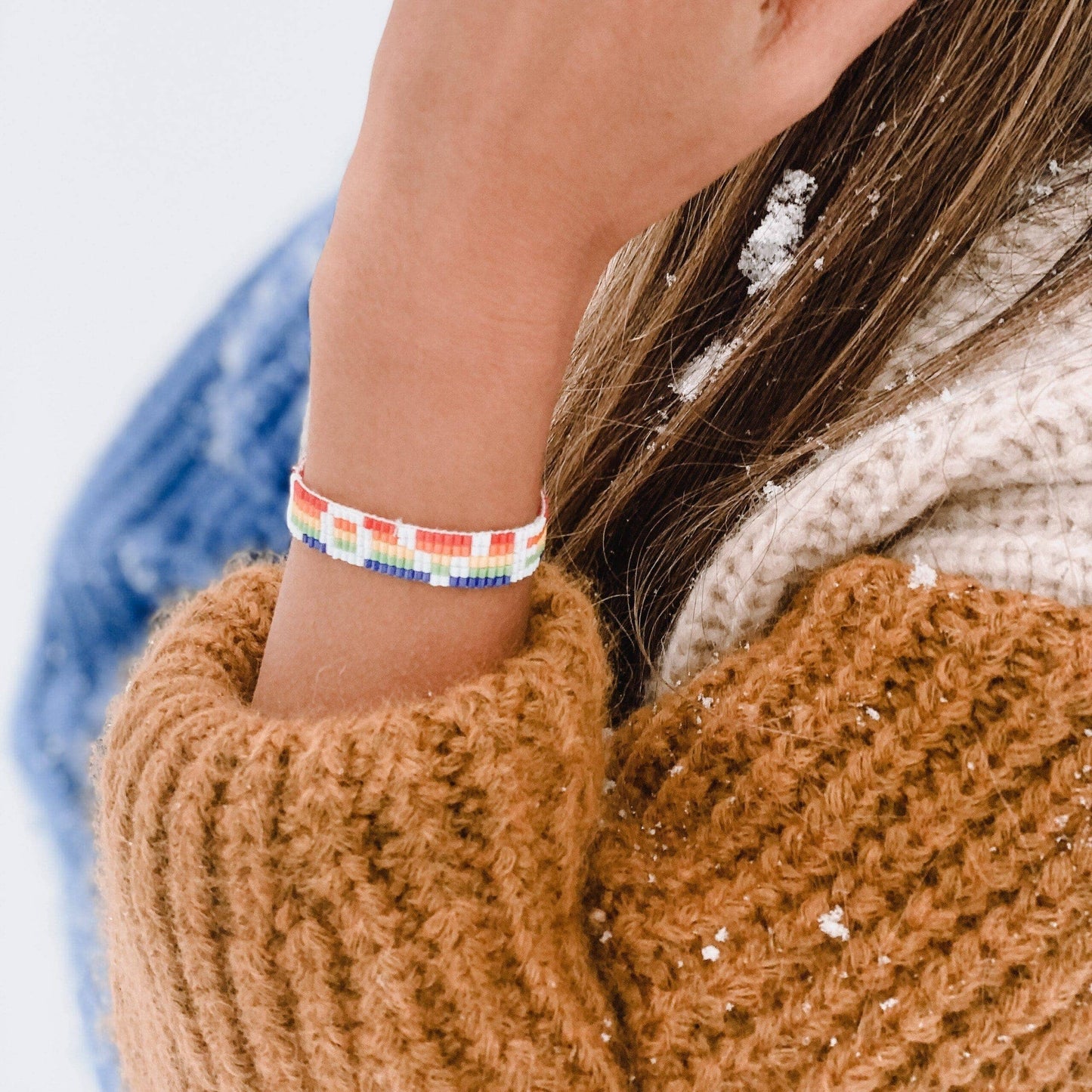 Seed Bead LOVE Bracelet - Rainbow