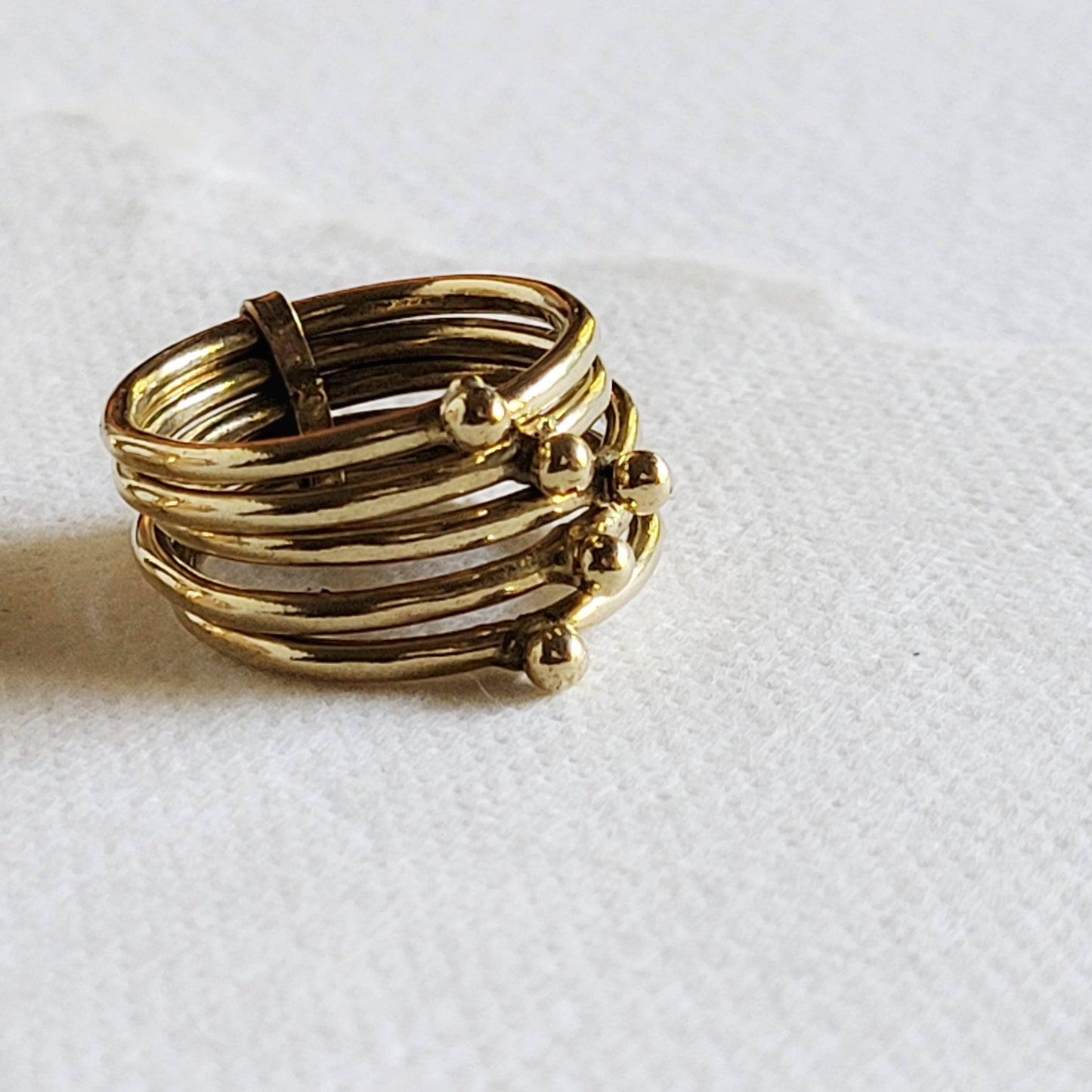 Brass stacking spinning handmade band ring