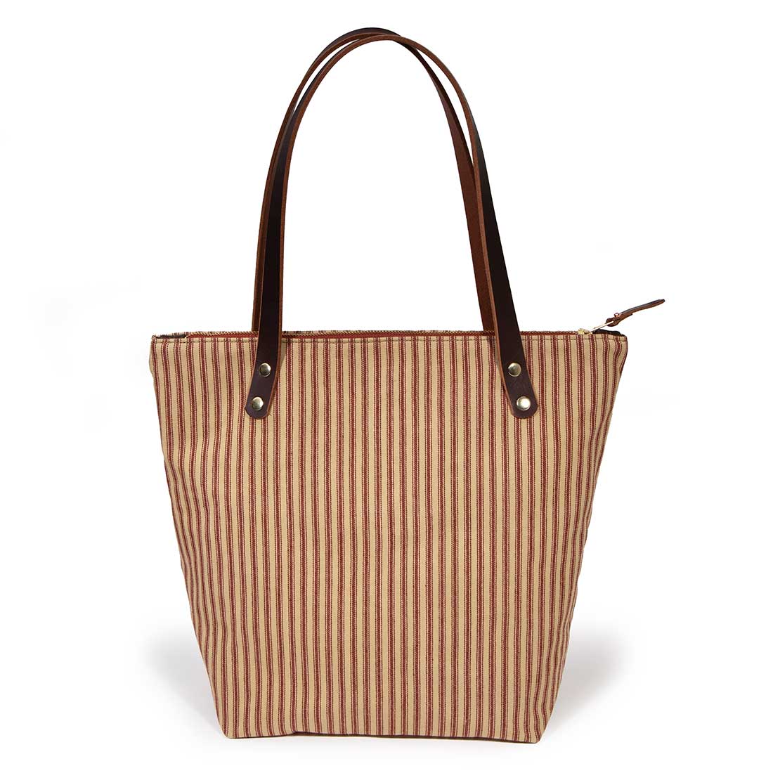 Red Barn Ticking Stripe Portfolio Tote