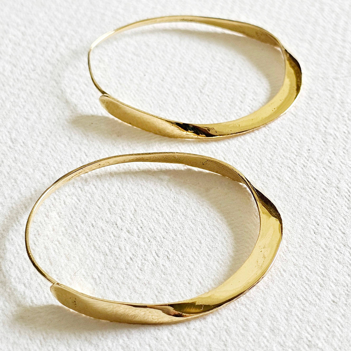 Brass twisted ribbon earrings