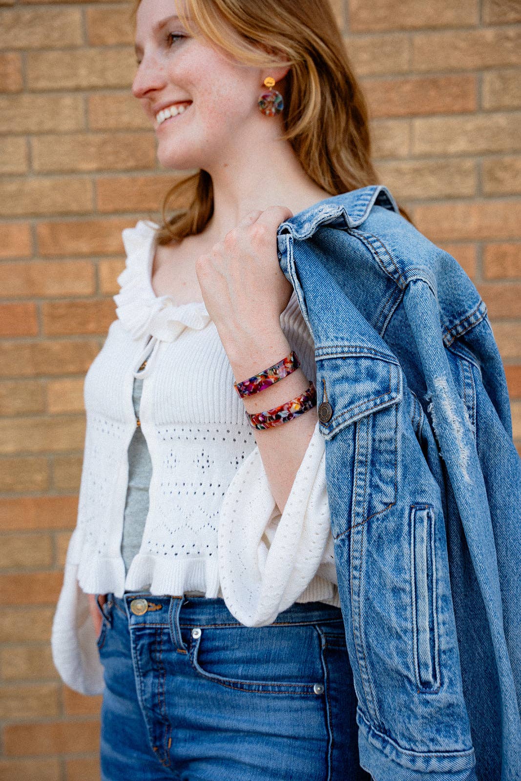 Brynn Bracelet - Jewel Stained Glass - Small // Cuff Bangle