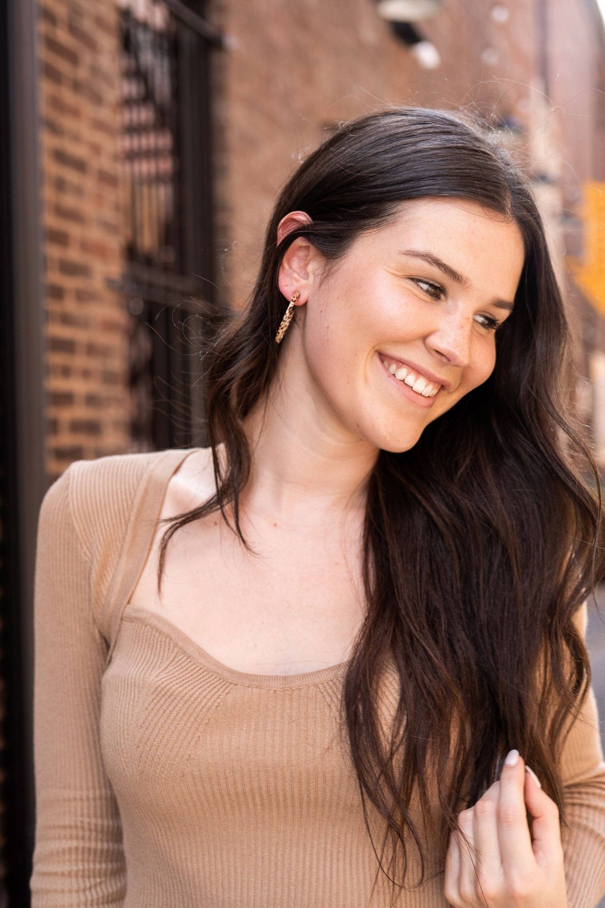 Camy Hoops - Brown Dot // Jewelry, Earrings, Fall