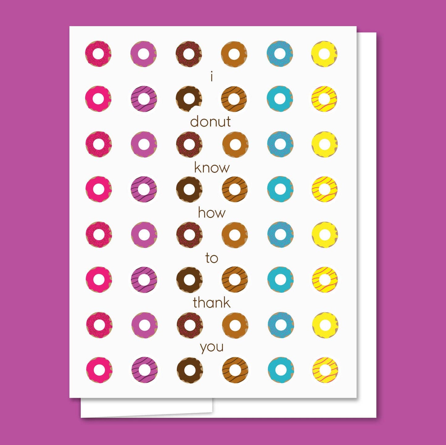 Donut Thank You - Letterpress Funny Thank You Card