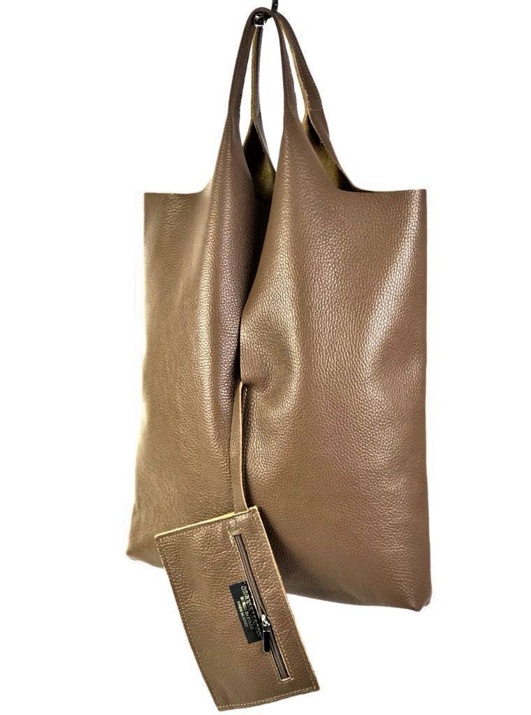 Leather University Shopper Bag with Extra Coin Pocket