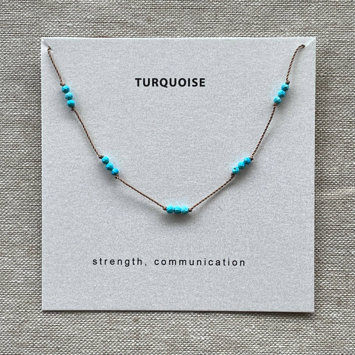 Turquoise Knotted Strength Necklace, Valentine's Day Gift