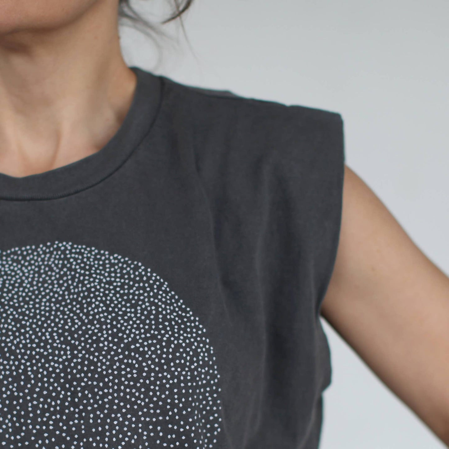 Snow Globe Full Moon Womens 100% Cotton Muscle Tank Black