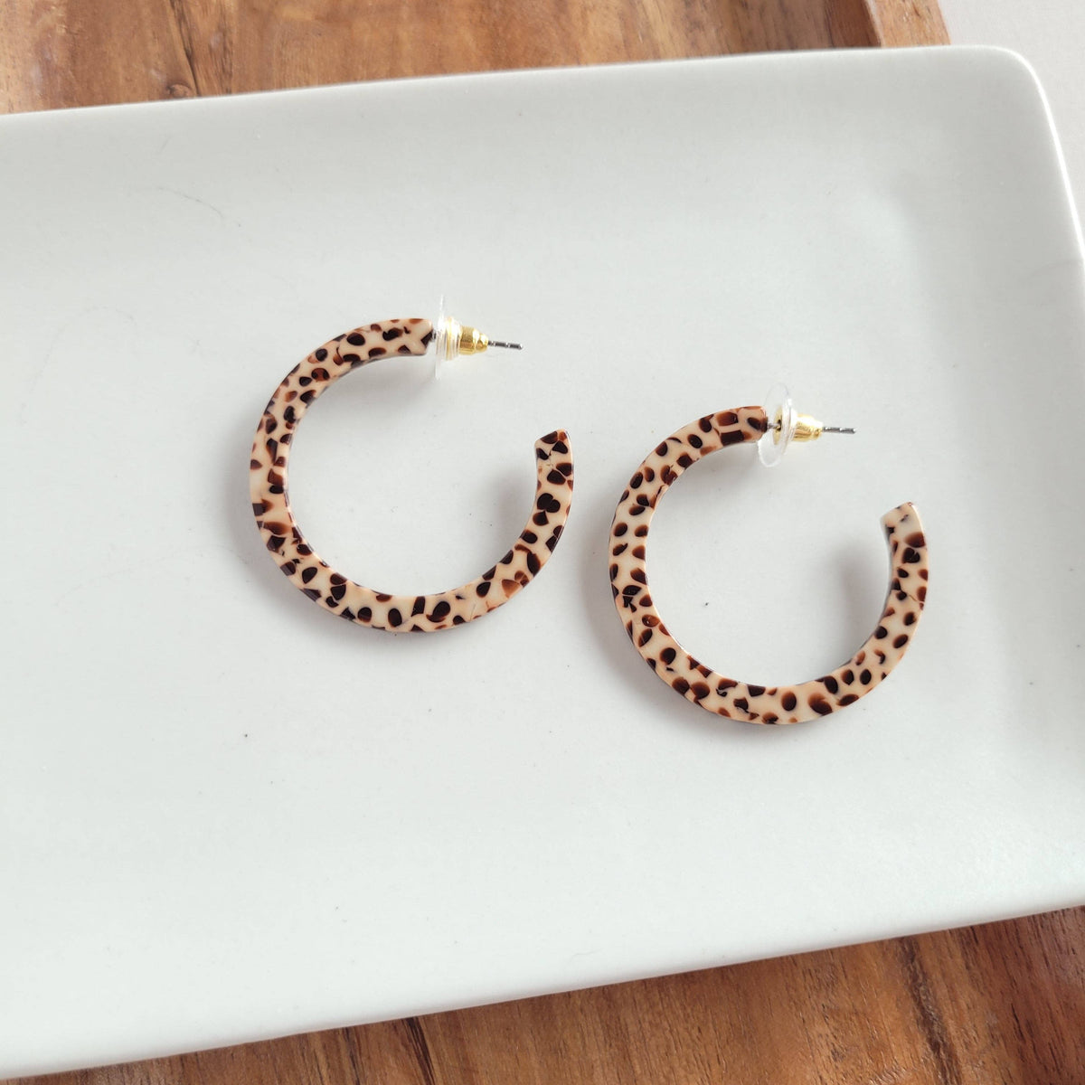 Camy Hoops - Brown Dot // Jewelry, Earrings, Fall