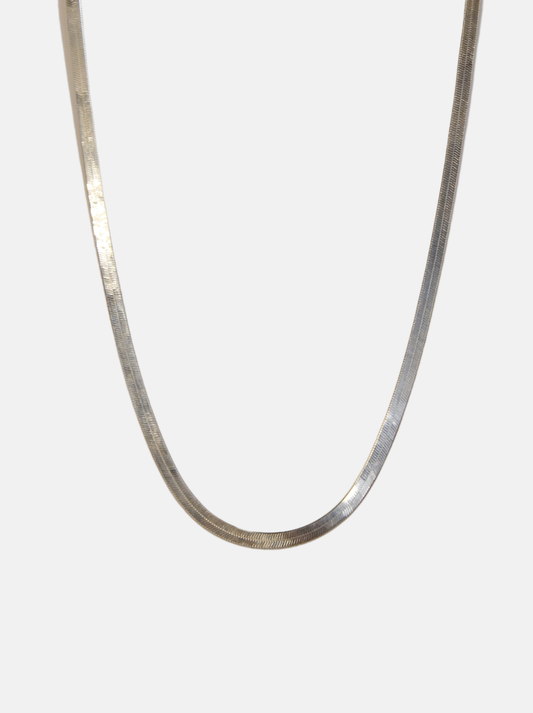 Sterling Silver Herringbone Necklace #AB11