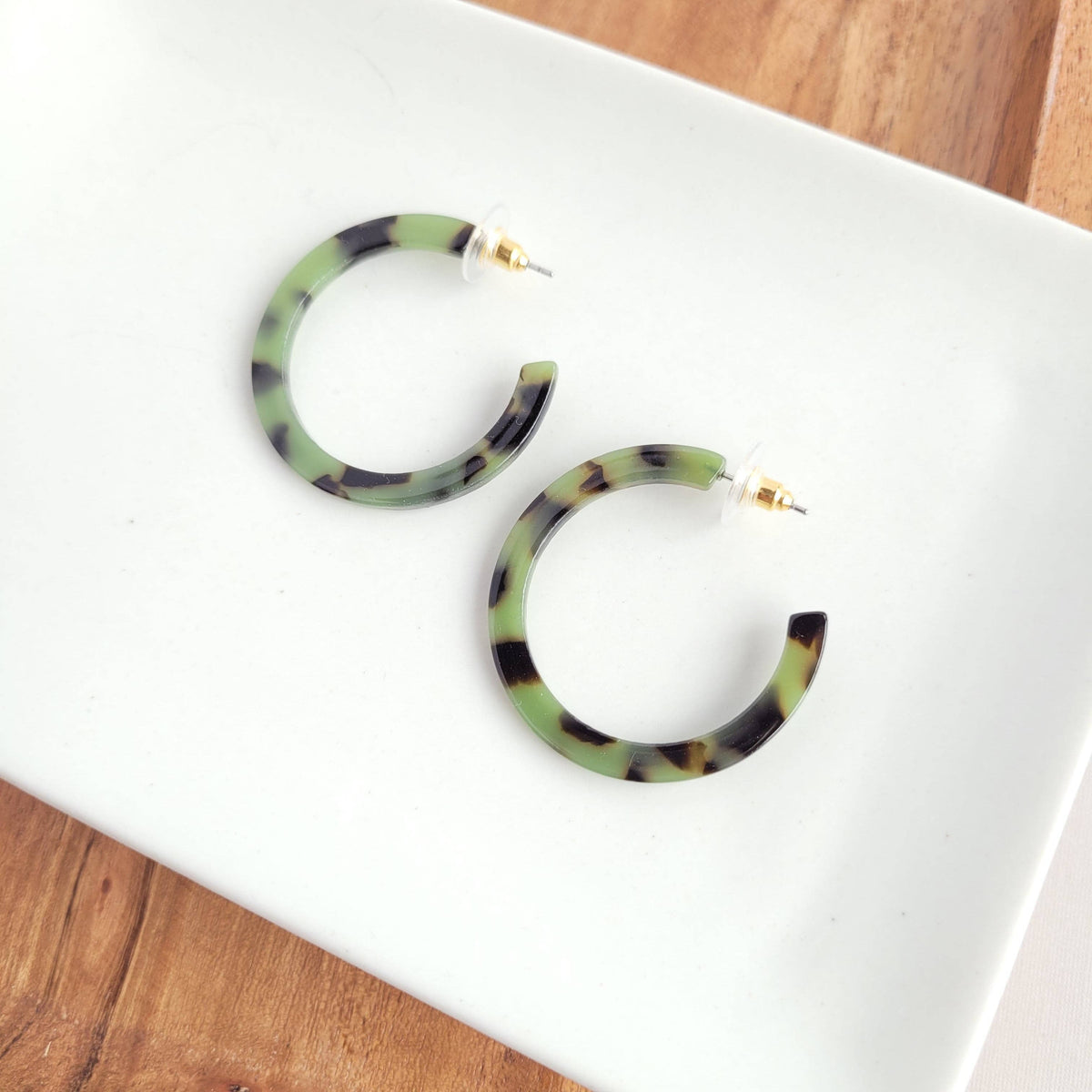 Camy Hoops - Olive Tortoise // Jewelry, Earrings, Fall