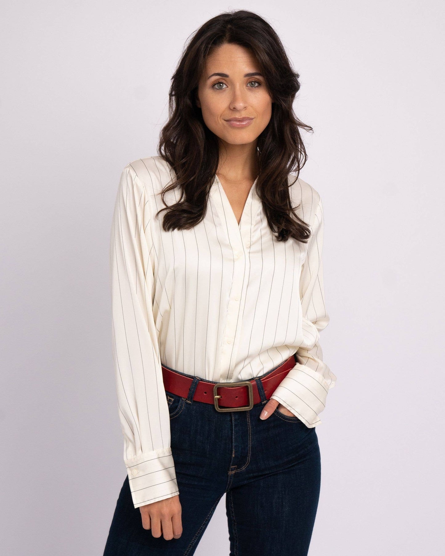 Hedy | Vintage Gold Buckle Leather Belt