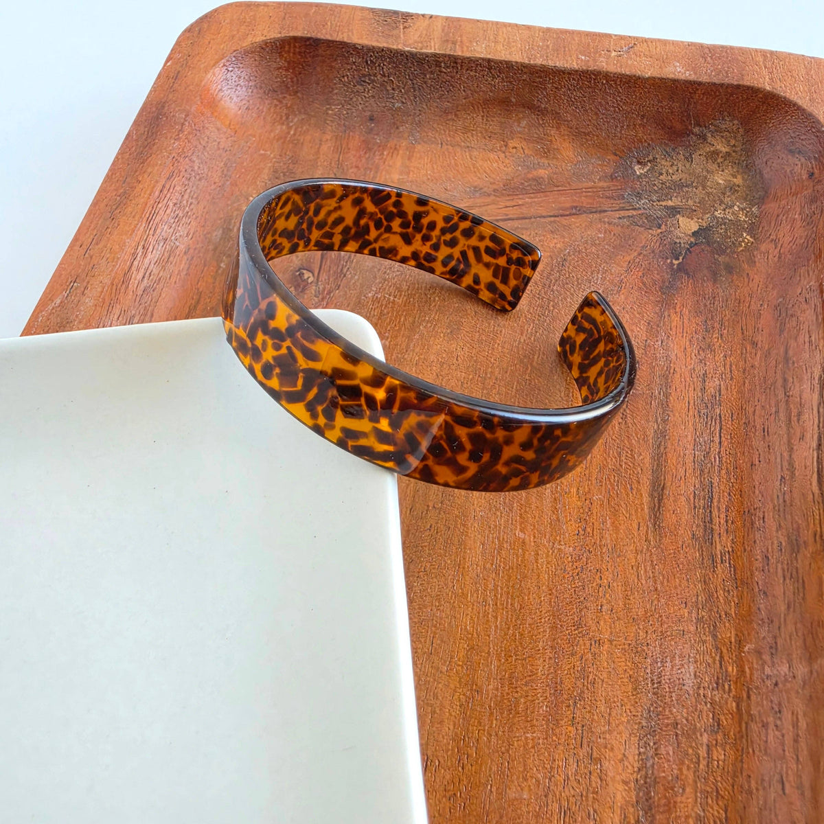 Brynn Bracelet - Amber Dot - Standard // Acrylic Cuff Bangle