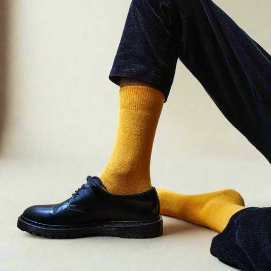 KLUE plain merino wool socks | Mustard