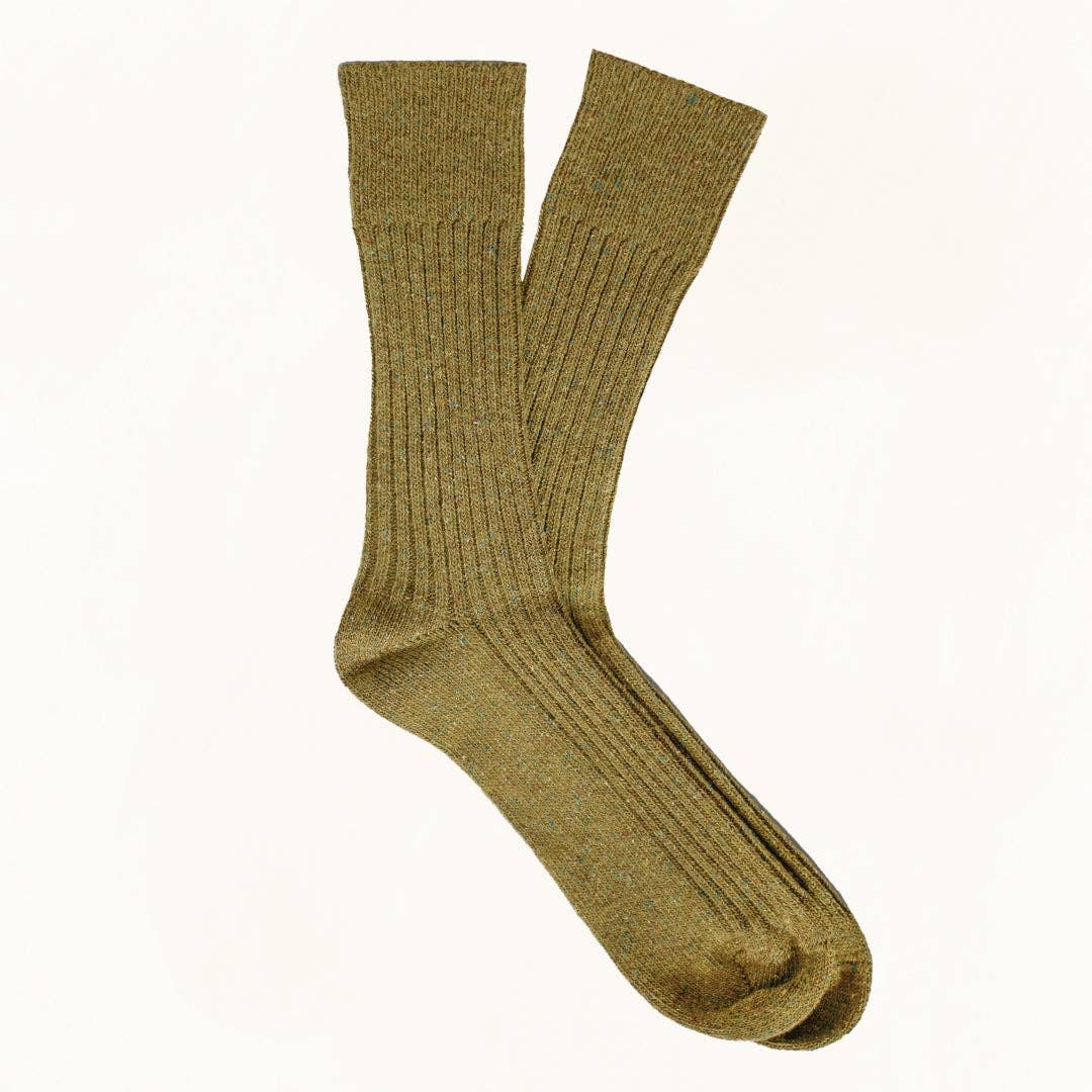 KLUE Silk and Wool DUST STAR socks | Khaki