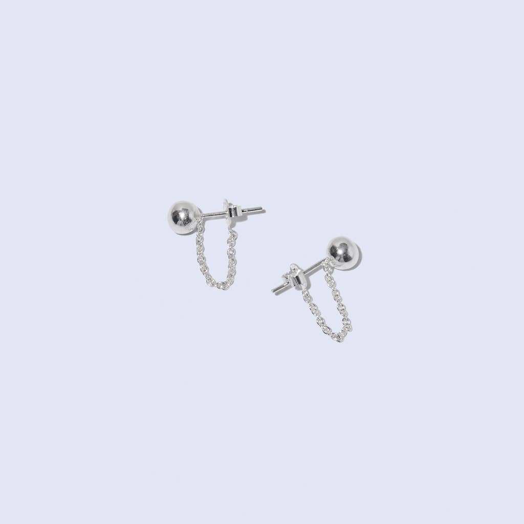Droplet Tether Earrings - Sterling Silver