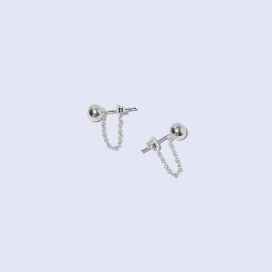 Droplet Tether Earrings - Sterling Silver