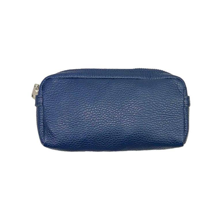 Women's High Quality Zippered Leather Toiletry Bag on Sale