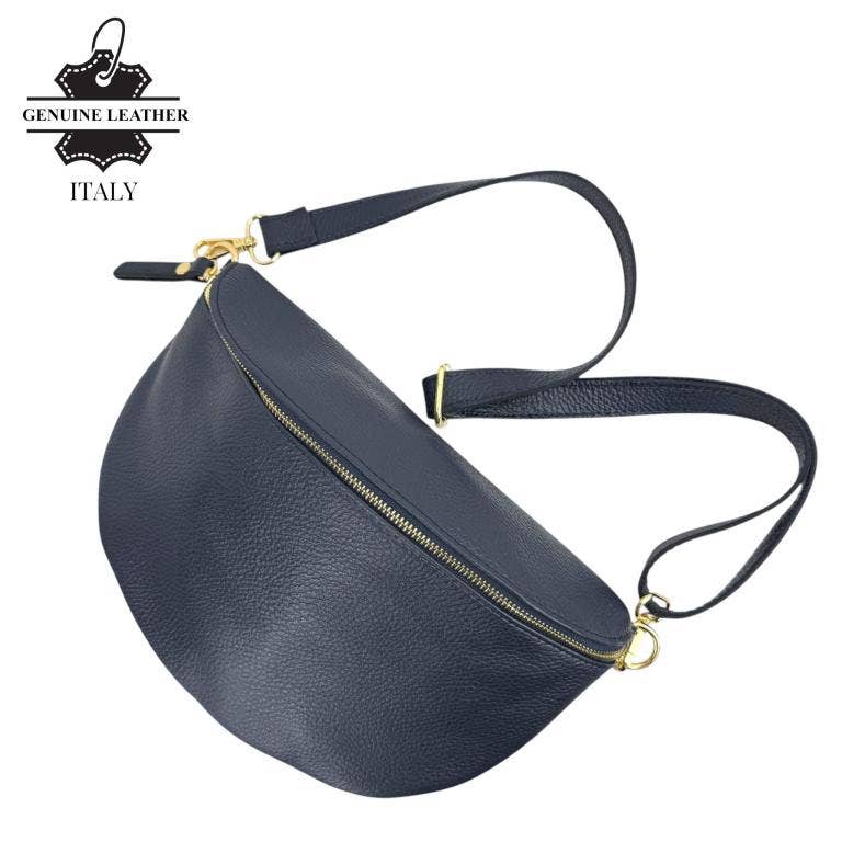 Large Italian Leather Crossbody/Waist Bag