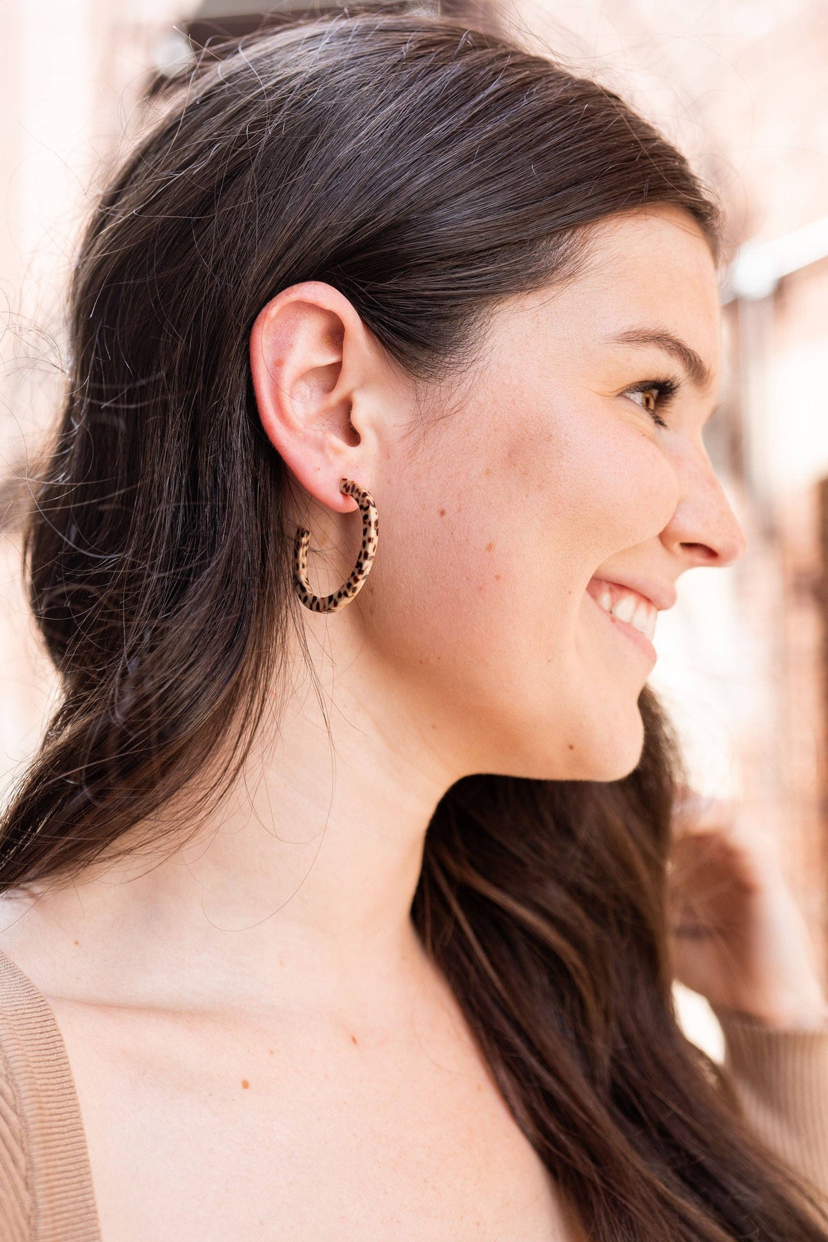 Camy Hoops - Brown Dot // Jewelry, Earrings, Fall