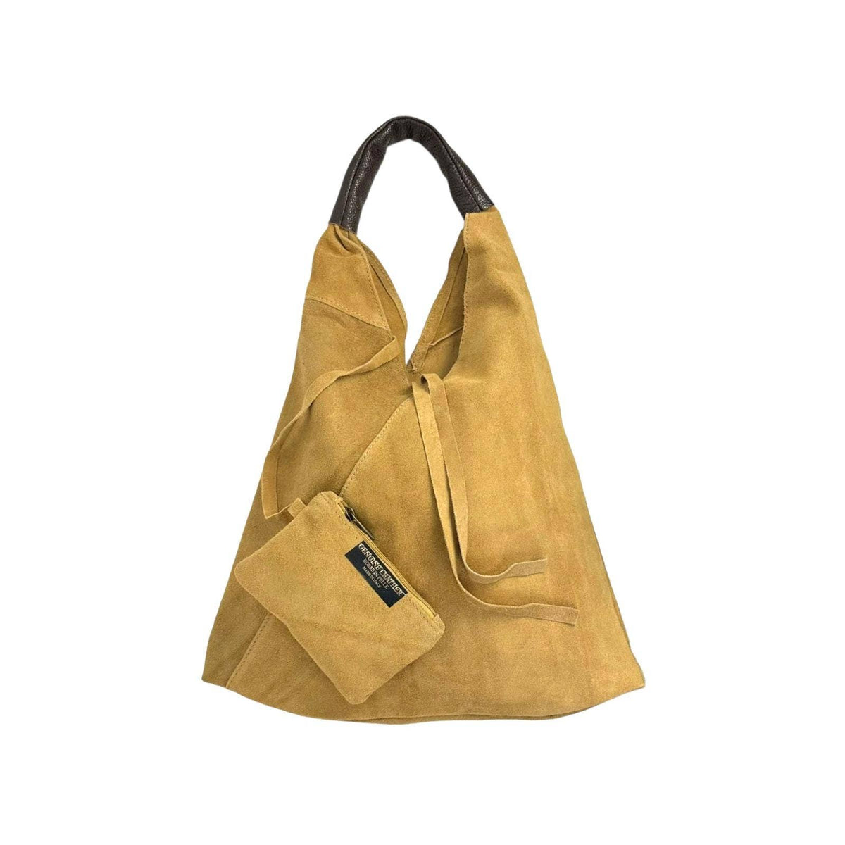 Suede Shoulder Bag with Coin Purse