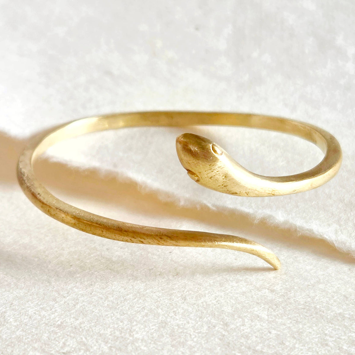 Brass snake serpent cuff bangle bracelet handmade