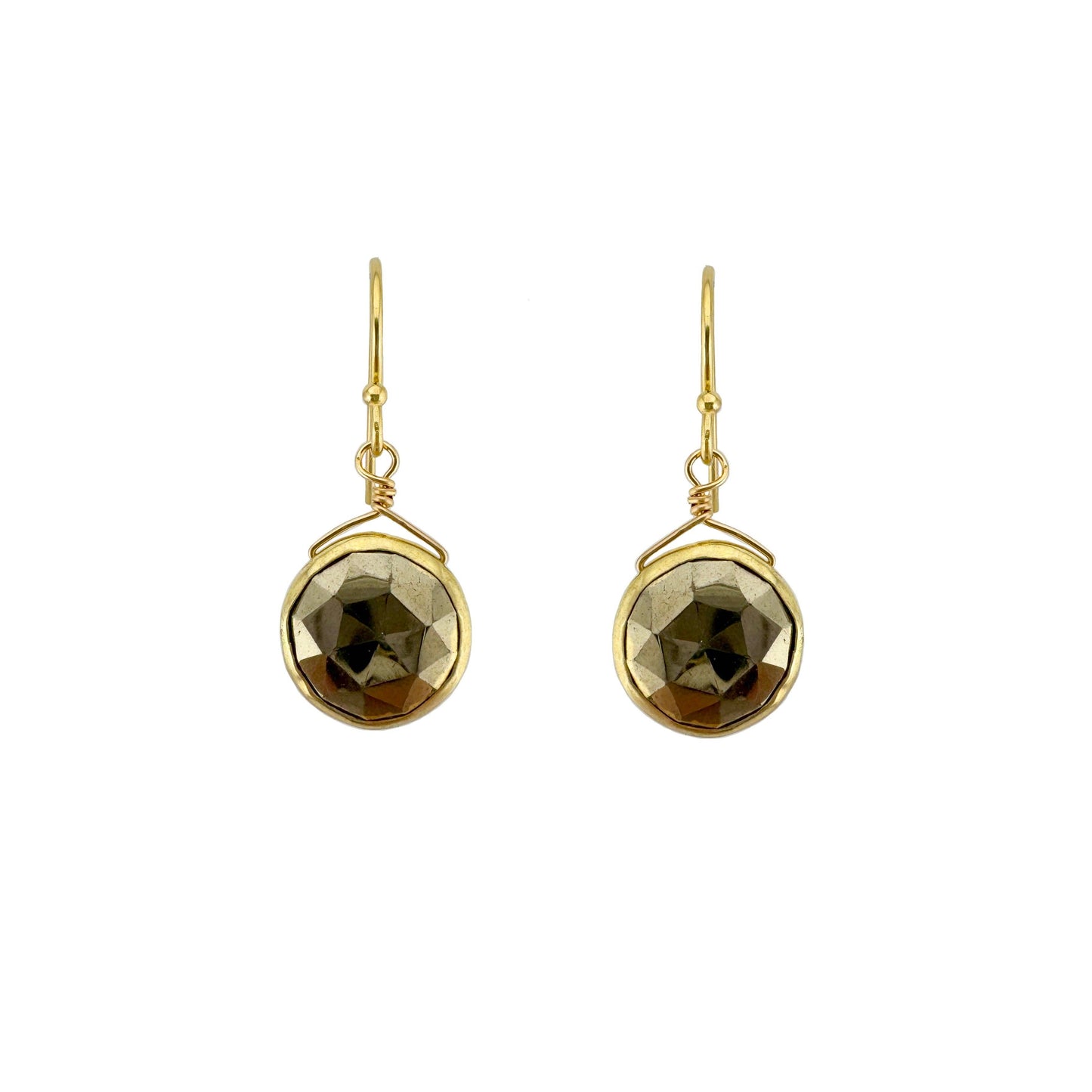 Pyrite Coin Earrings in Silver or Vermeil