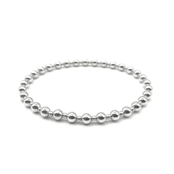 4mm+2mm+4mm Sterling Silver Waterproof Dimension Bracelet TQ4