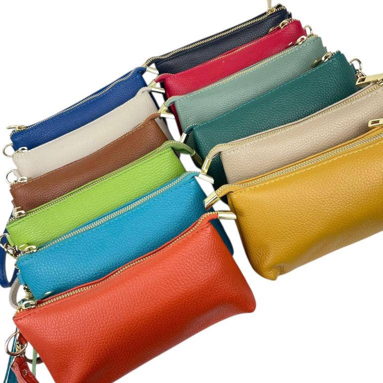 Italian Leather Toiletry Bag with Removable Short Handle