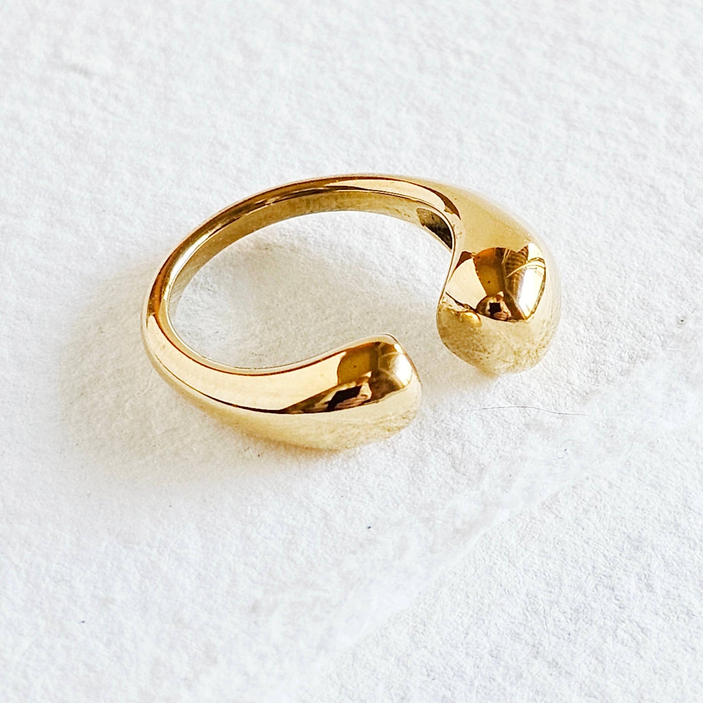 18k gold plated Modern wrap double orb chunky bold ring