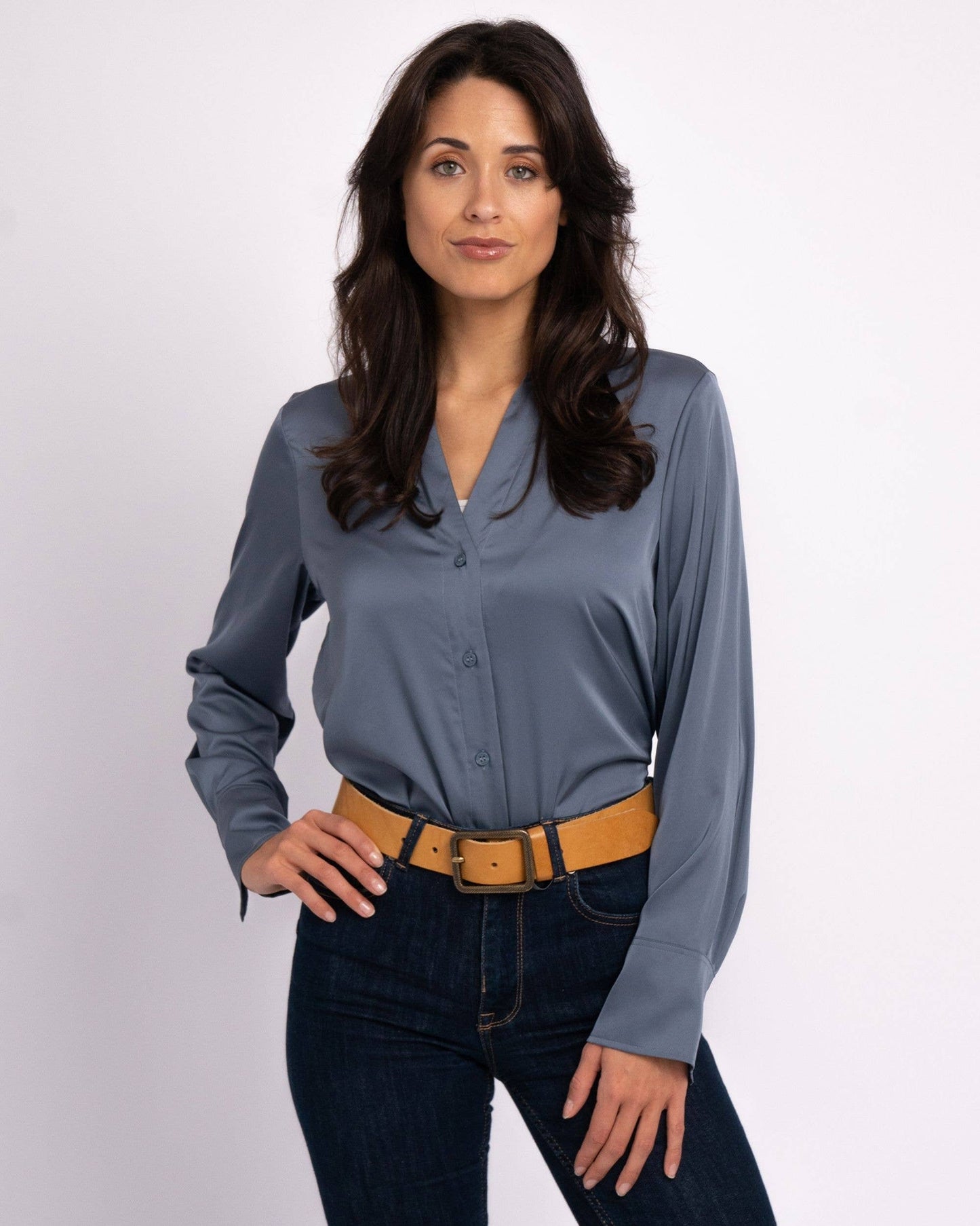 Hedy | Vintage Gold Buckle Leather Belt