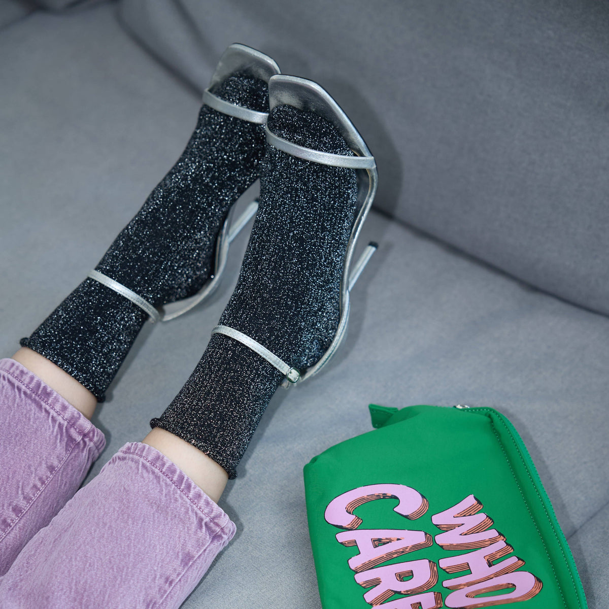 KLUE Glitter Lurex socks in eco-friendly Lyocell | Black
