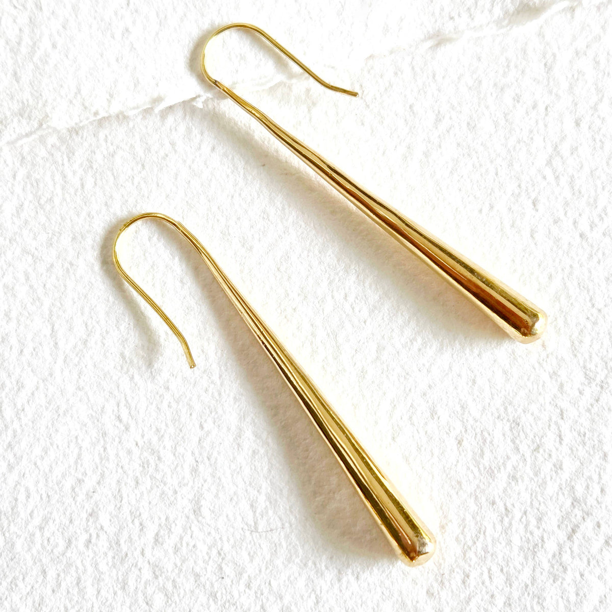 Brass drip earrings molten brass collection