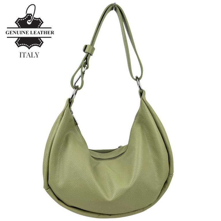Italian Leather Crescent Design Shoulder Bag 58038