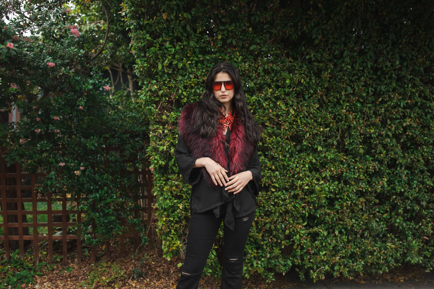 Oxblood Faux Fur Collar