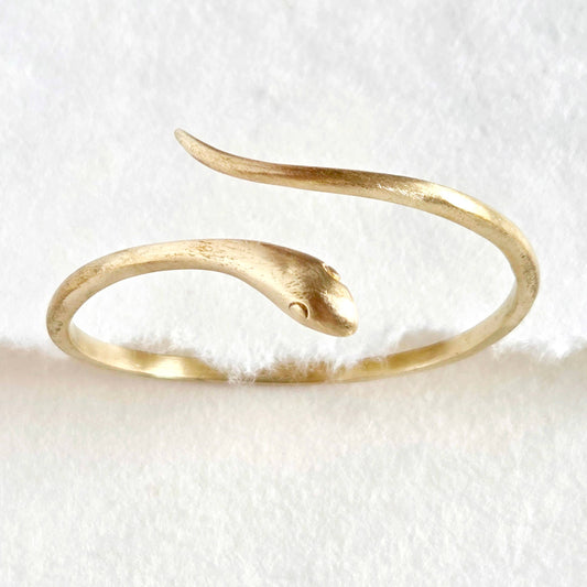 Brass snake serpent cuff bangle bracelet handmade