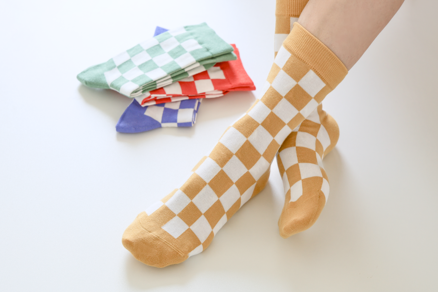 Checkered Cotton Socks - Trendy & Soft Crew Socks